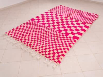 5x8 Pink Checkered Rug Beni - Image 2