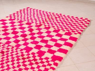 5x8 Pink Checkered Rug Beni - Image 3