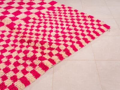 5x8 Pink Checkered Rug Beni - Image 7