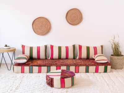 Moroccan Floor Sofa with Pouf