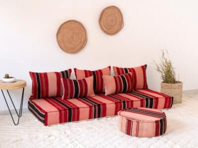 Moroccan Floor Sofa with Pouf