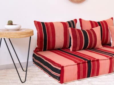 180cm // 6 ft Moroccan Boho Floor Sofa - Image 6