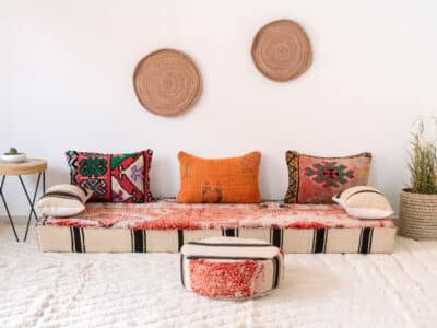 Moroccan Floor Sofa With Pouf