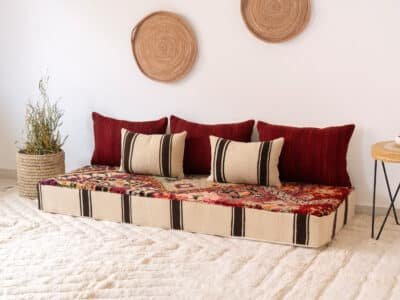 180cm // 6 ft Moroccan Boho Floor Couch - Image 4
