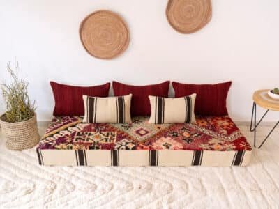 180cm // 6 ft Moroccan Boho Floor Couch - Image 5