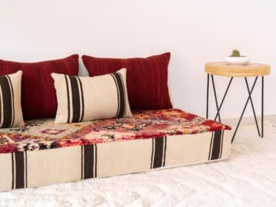 180cm // 6 ft Moroccan Boho Floor Couch - Image 7