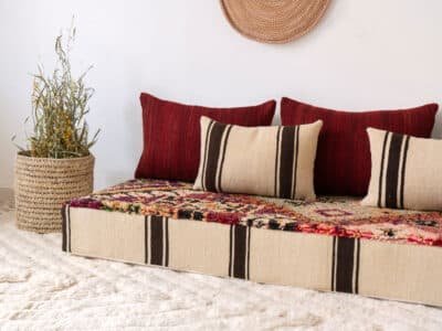 180cm // 6 ft Moroccan Boho Floor Couch - Image 6