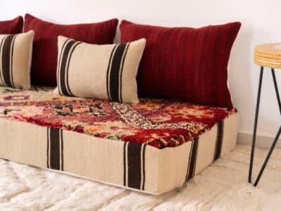 180cm // 6 ft Moroccan Boho Floor Couch - Image 8