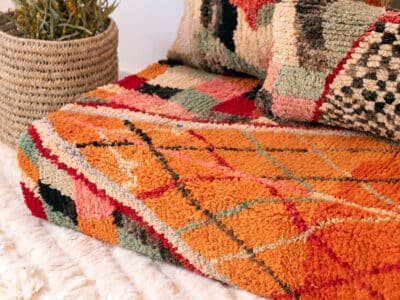 6 ft // 180 cm Boho Floor Sofa Orange - Image 7