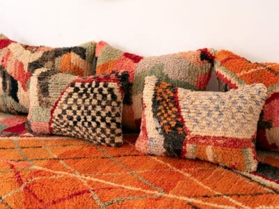 6 ft // 180 cm Boho Floor Sofa Orange - Image 9
