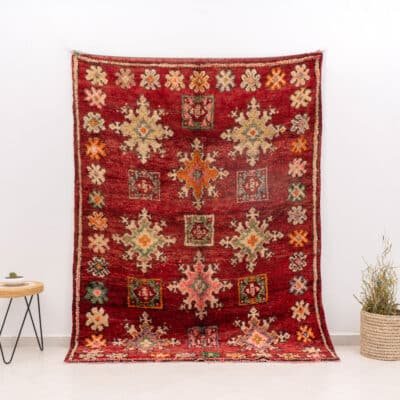 Vintage Wool Rug Red