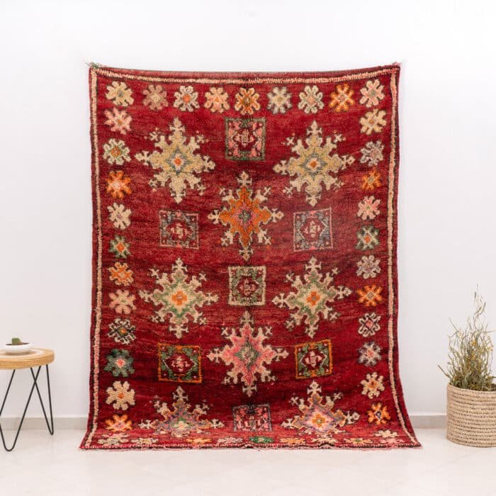 Vintage Wool Rug Red