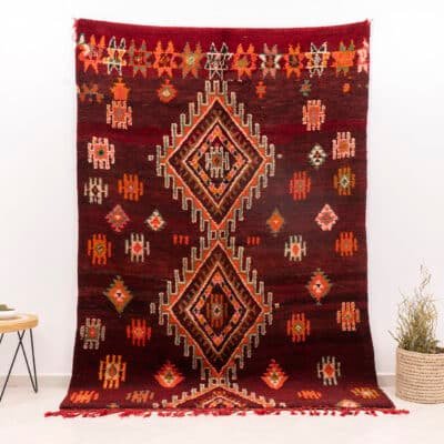 Moroccan Large Rug Bordeaux