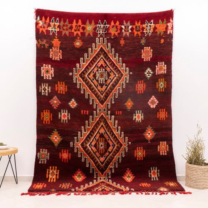 Moroccan Large Rug Bordeaux