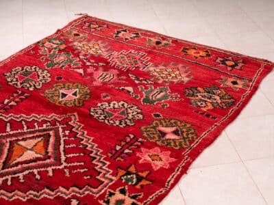 5x8 Red Vintage Morocco Rug - Image 4