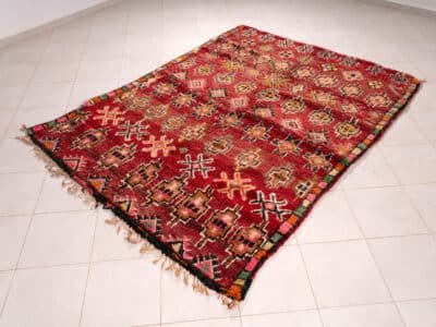 6x8 Red Wool Vintage Carpet - Image 2