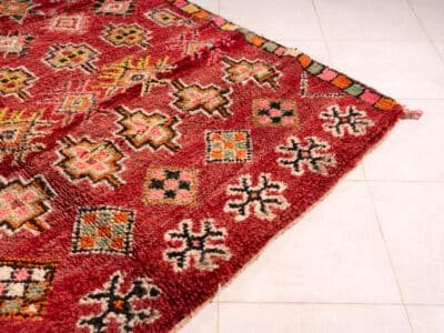 6x8 Red Wool Vintage Carpet - Image 5