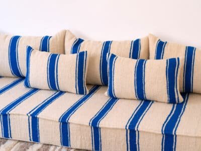 180cm // 6 ft Floor Couch Set Blue - Image 7