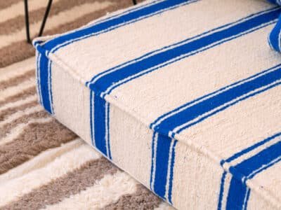180cm // 6 ft Floor Couch Set Blue - Image 8