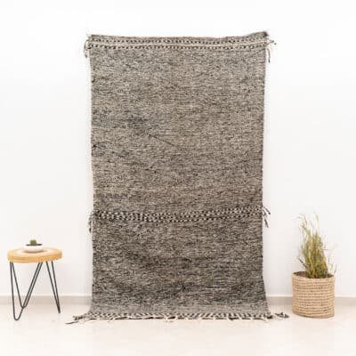 Modern Black and White Moroccan Carpet