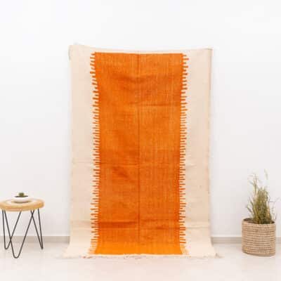 Berber Kilim Orange and White