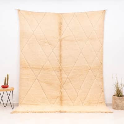 Moroccan Large White Beni Ourain Carpet