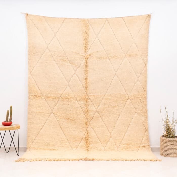 Moroccan Large White Beni Ourain Carpet