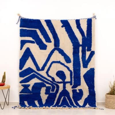 White Blue Rug