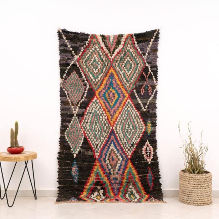 Berber Rug Boucherouite Black