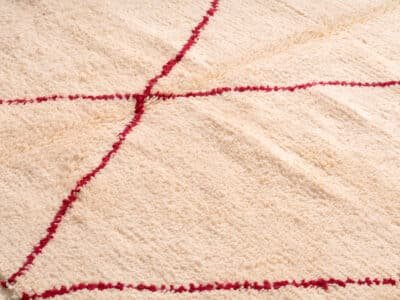 5x8 Modern White Red Carpet - Image 8