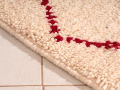 5x8 Modern White Red Carpet - Image 5