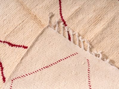 5x8 Modern White Red Carpet - Image 9