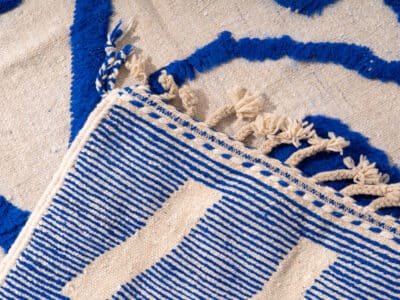 6x8 White Blue Large Rug - Image 9