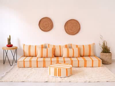 Boho Style Floor Couch Orange
