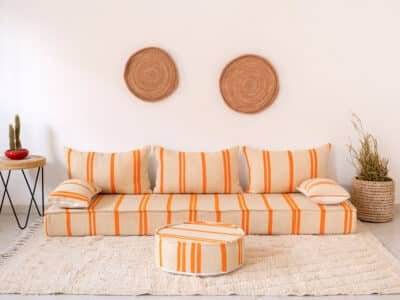 210cm // 7 ft Boho Style Floor Couch - Image 4
