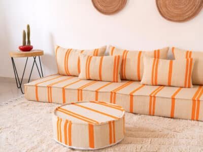 210cm // 7 ft Boho Style Floor Couch - Image 9