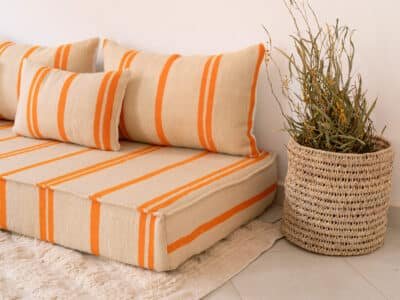 210cm // 7 ft Boho Style Floor Couch - Image 7
