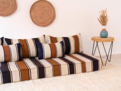 210cm // 7 ft Striped Floor Sofa - Image 7
