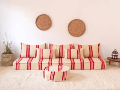 210cm // 7 ft Floor Couch Red - Image 2