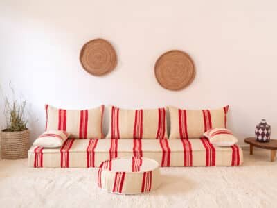 210cm // 7 ft Floor Couch Red - Image 3