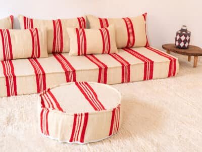 210cm // 7 ft Floor Couch Red - Image 7
