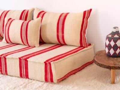 210cm // 7 ft Floor Couch Red - Image 8