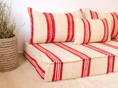 210cm // 7 ft Floor Couch Red - Image 9