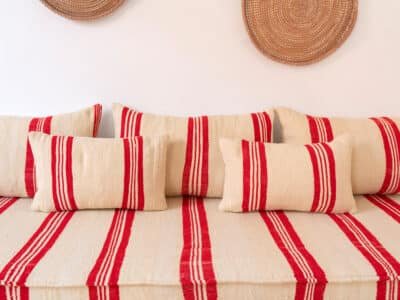 210cm // 7 ft Floor Couch Red - Image 10