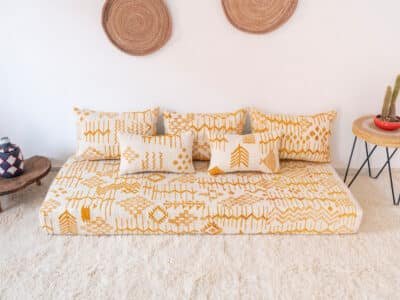 180cm // 6 ft Floor Sofa Berber Yellow - Image 5