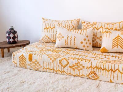 180cm // 6 ft Floor Sofa Berber Yellow - Image 6