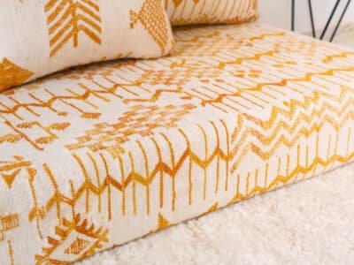 180cm // 6 ft Floor Sofa Berber Yellow - Image 8