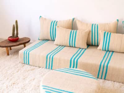180cm // 6 ft Floor Couch Light Blue - Image 6