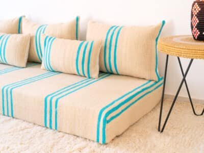 180cm // 6 ft Floor Couch Light Blue - Image 10