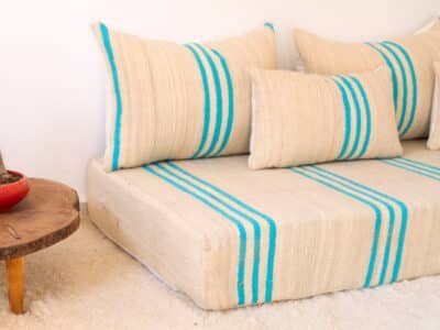 180cm // 6 ft Floor Couch Light Blue - Image 11